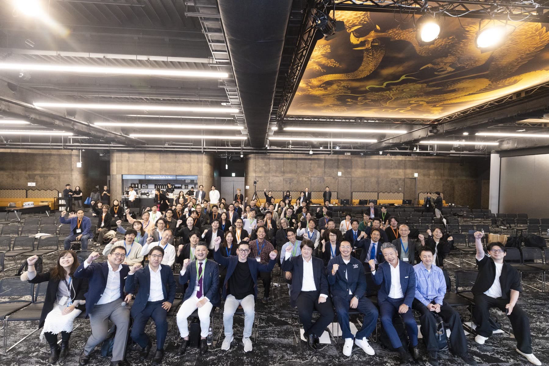 Group photo of Material Matters 2026 speakers and guests at Shibuya PARCO DG Building